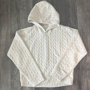 Girl’s Off-white Textured Pullover Hoodie Size Large